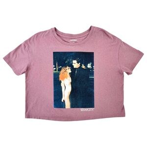 RARE HBO x Old Navy Purple Sex And The City Carrie Bradshaw Mr Big Crop T-Shirt